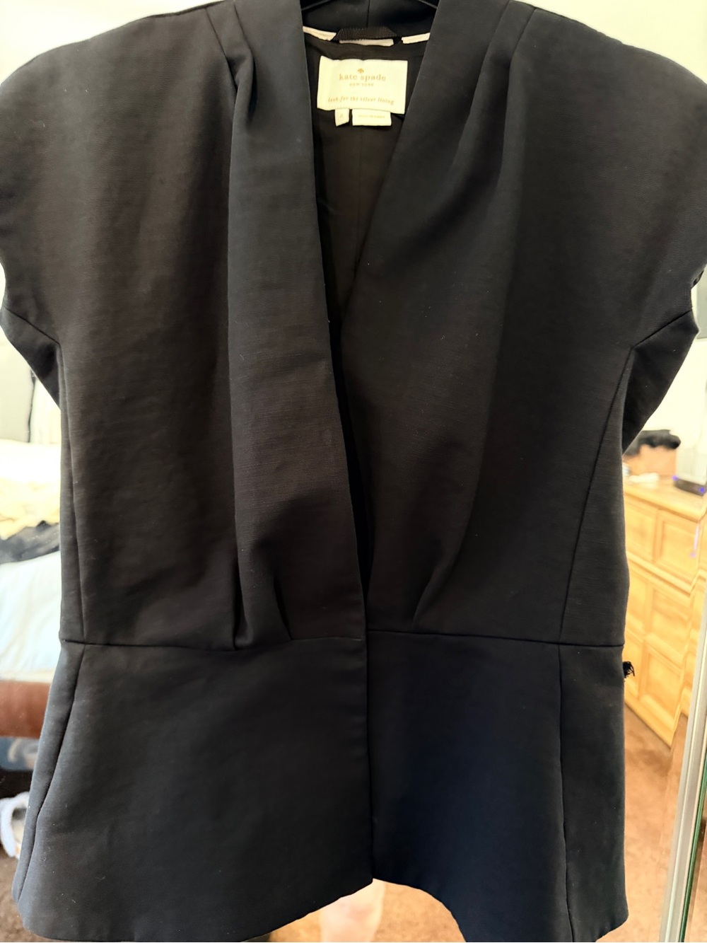 kate spade Black Top with White Care Tag